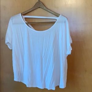 White cute top w back strap detailing